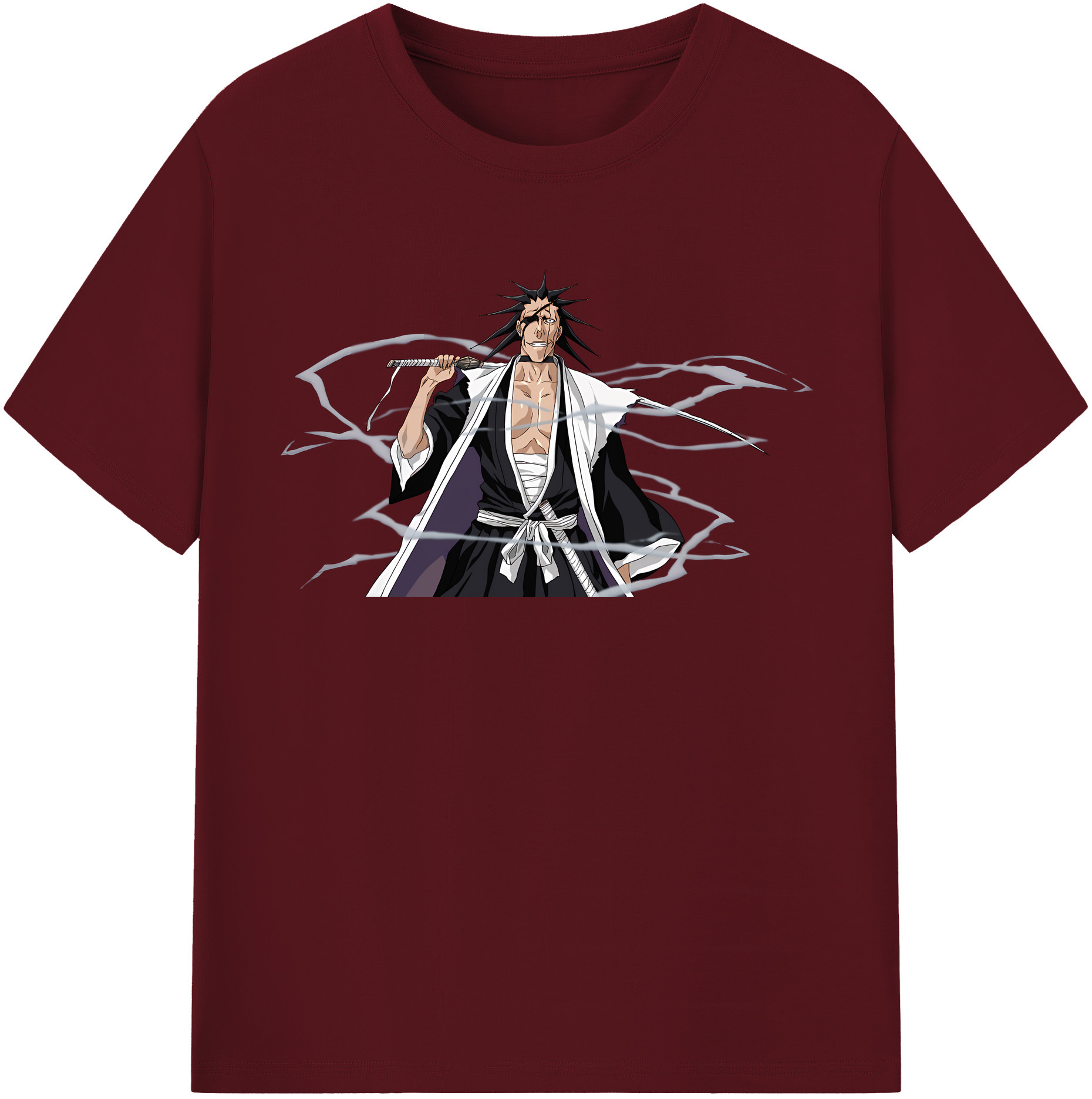 （画像用） ブリーチ ざらき けんぱち BLEACH Zaraki Kenpachi 綿100％半袖Tシャツ（フロントプリント）